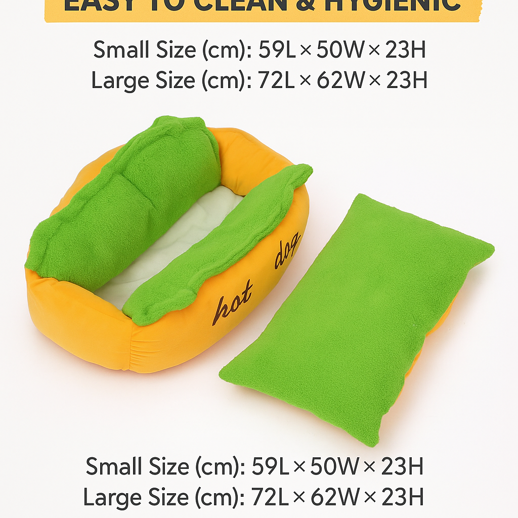Cozy Hot Dog Shaped Dog Bed