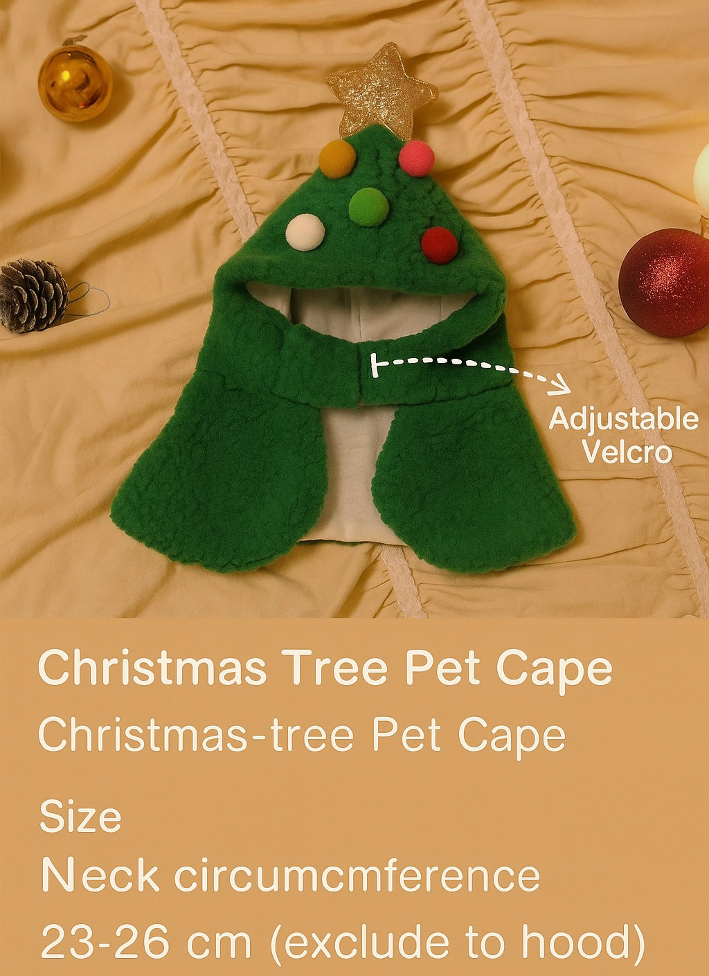 Christmas Hooded Pet Cape