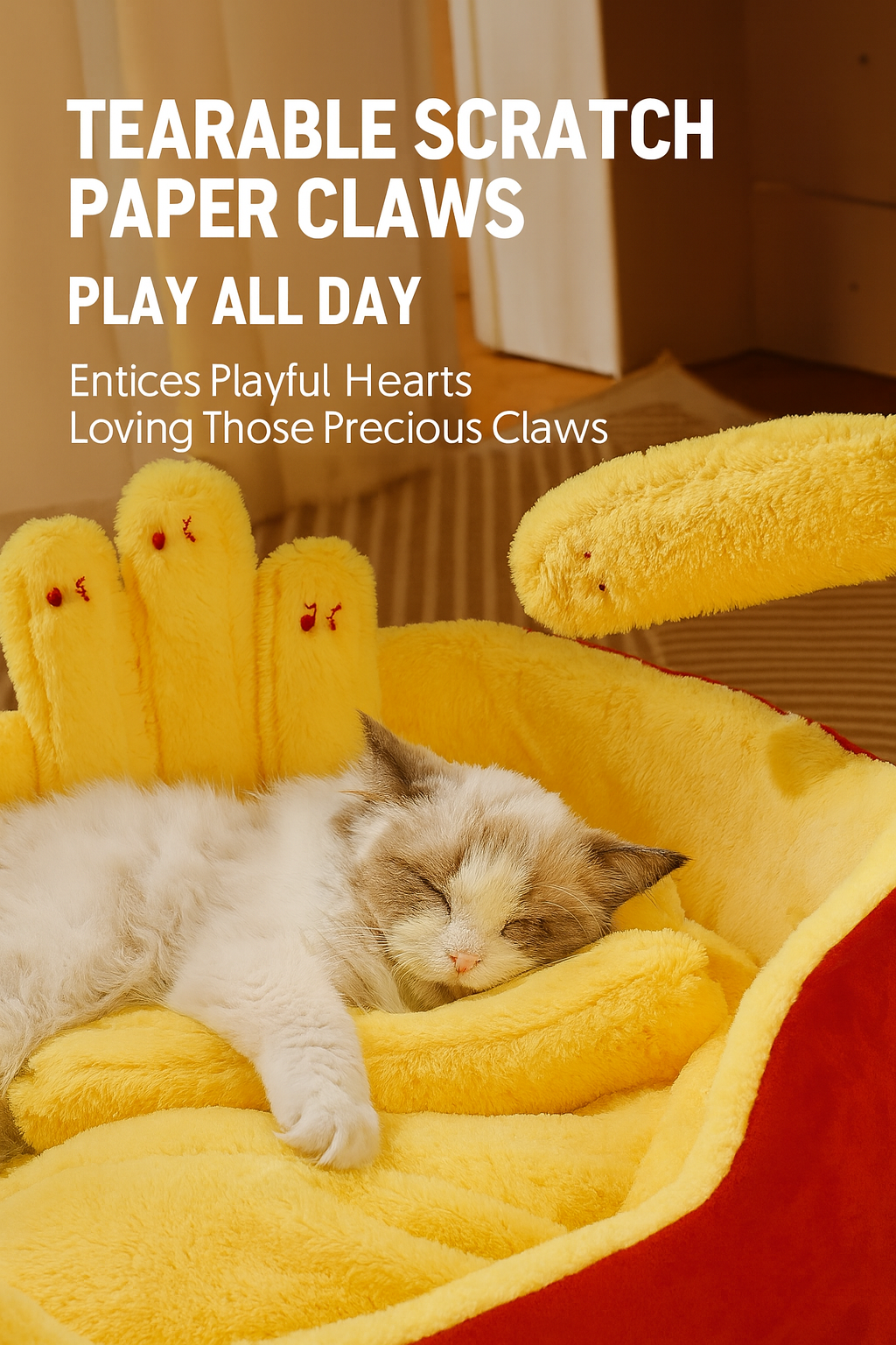 Plush French Fries Cat Bed