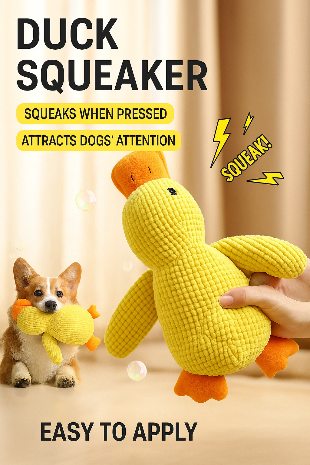 Squeaky Plush Duck Toy
