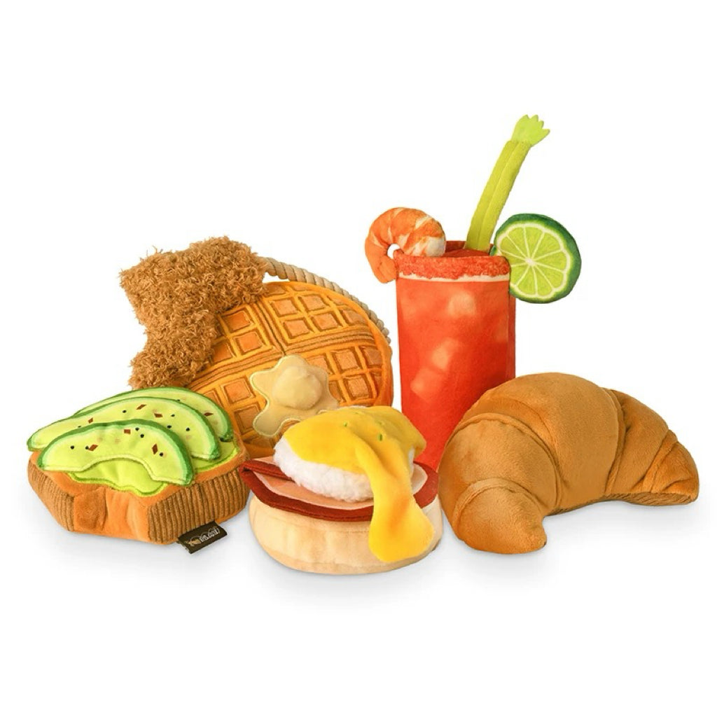 Chew & Play Deluxe Brunch Plush Dog Toy Set