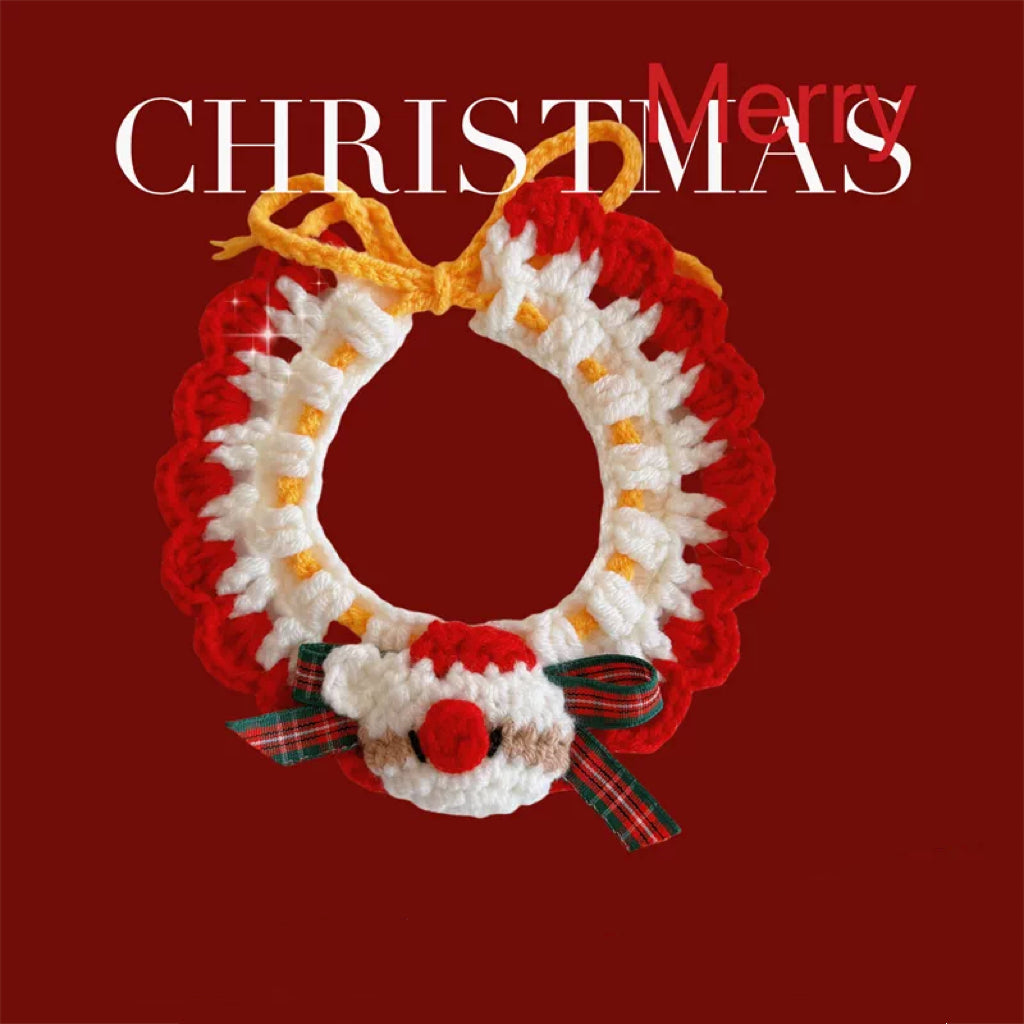 Handmade Crochet Reindeer Cat Collar