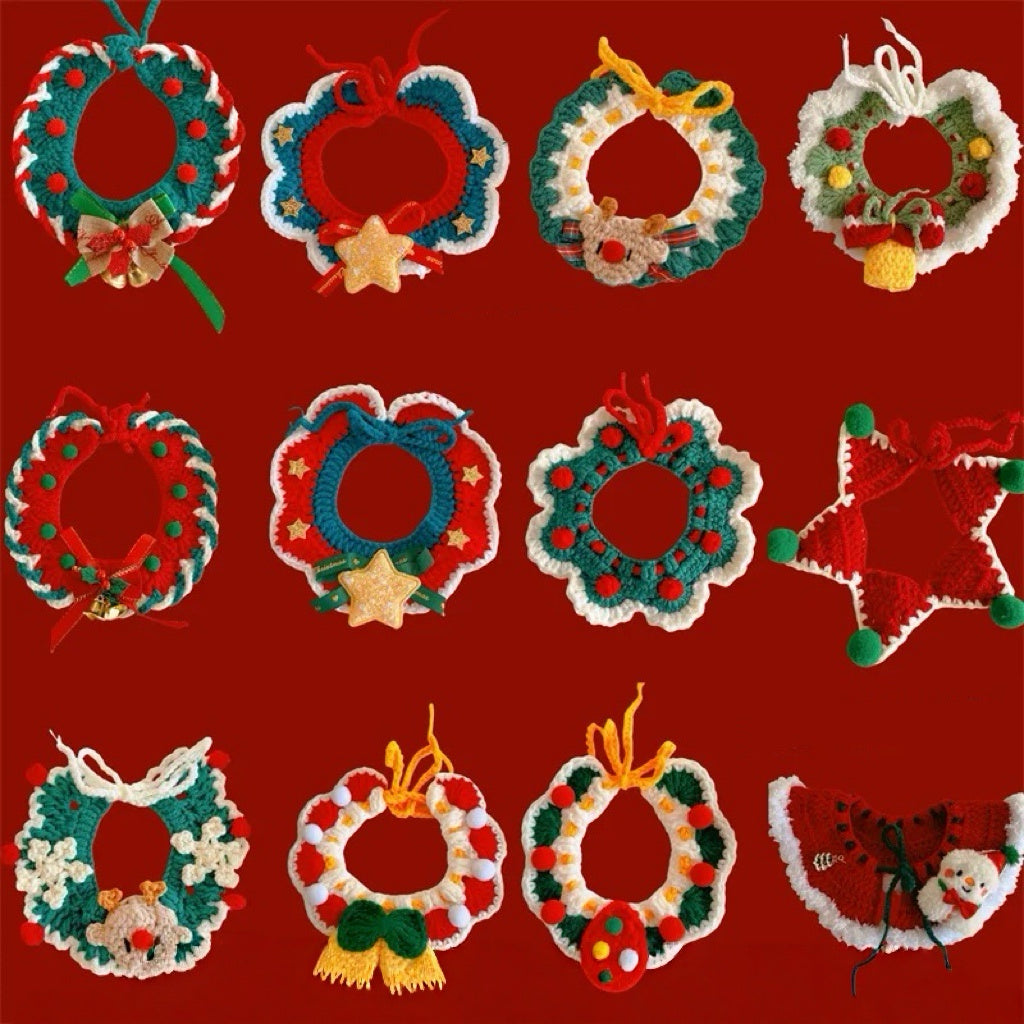Handmade Crochet Reindeer Cat Collar