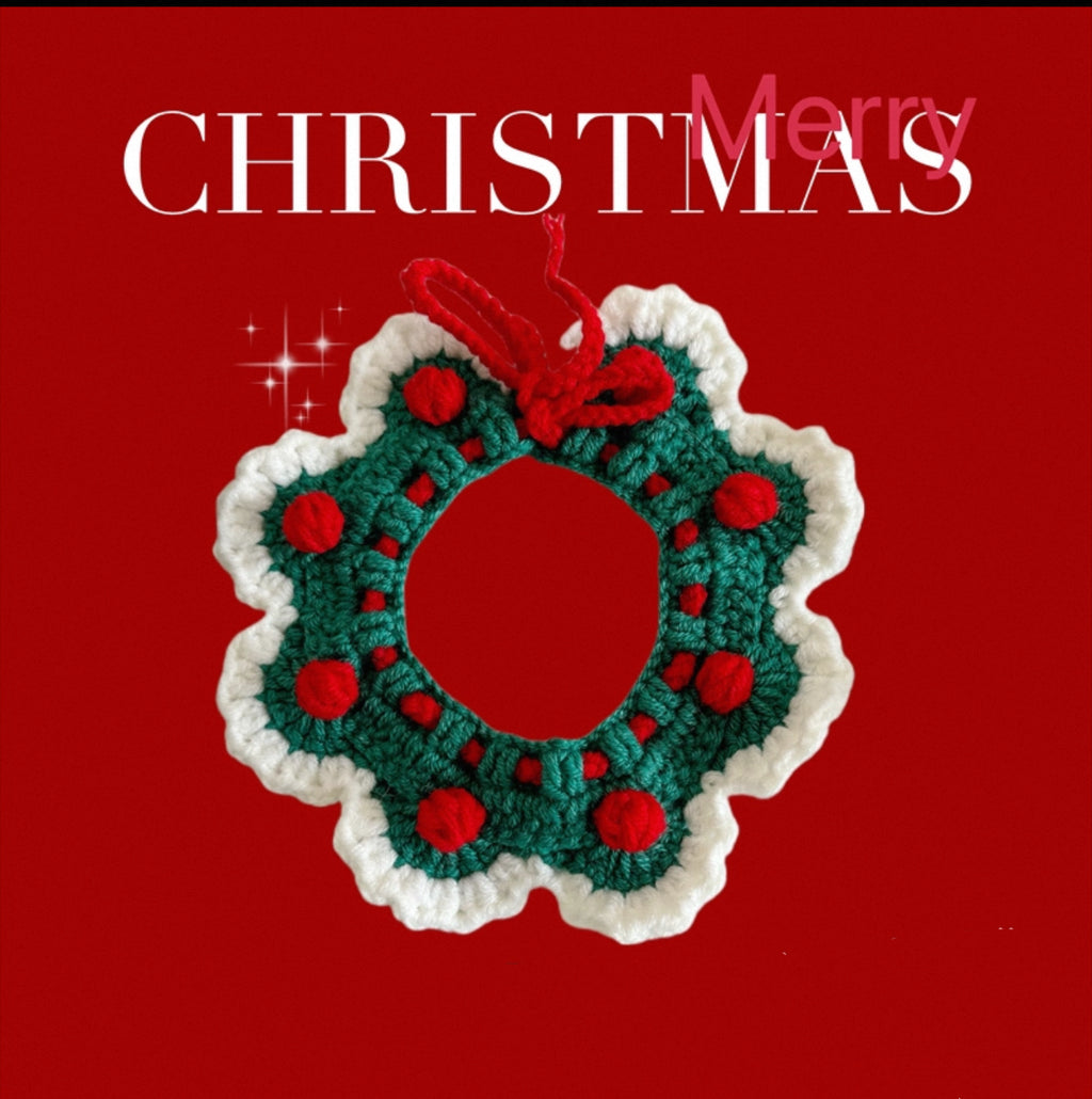 Handmade Crochet Reindeer Cat Collar