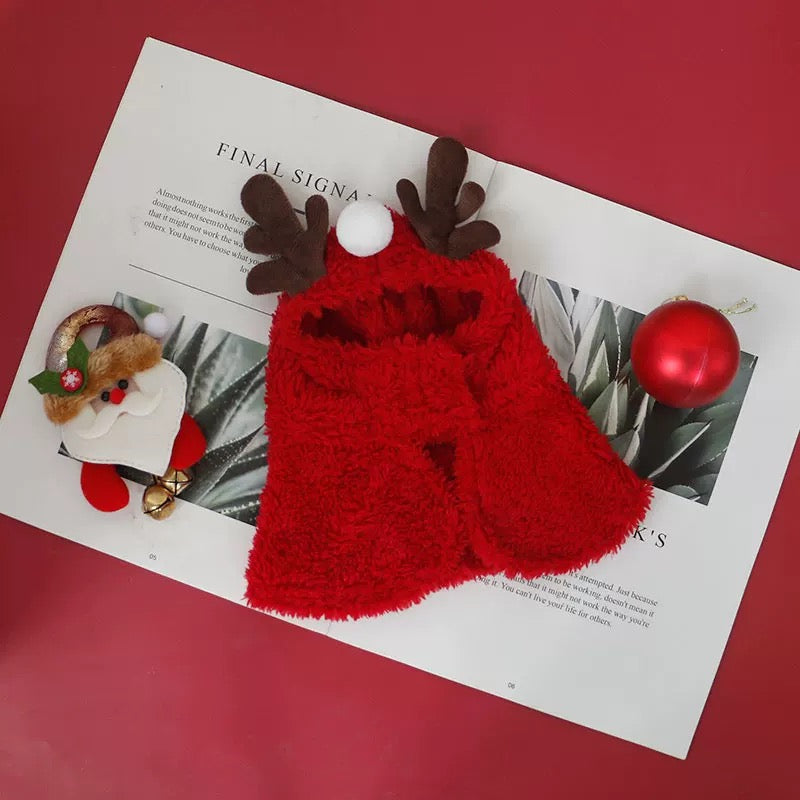 Christmas Hooded Pet Cape